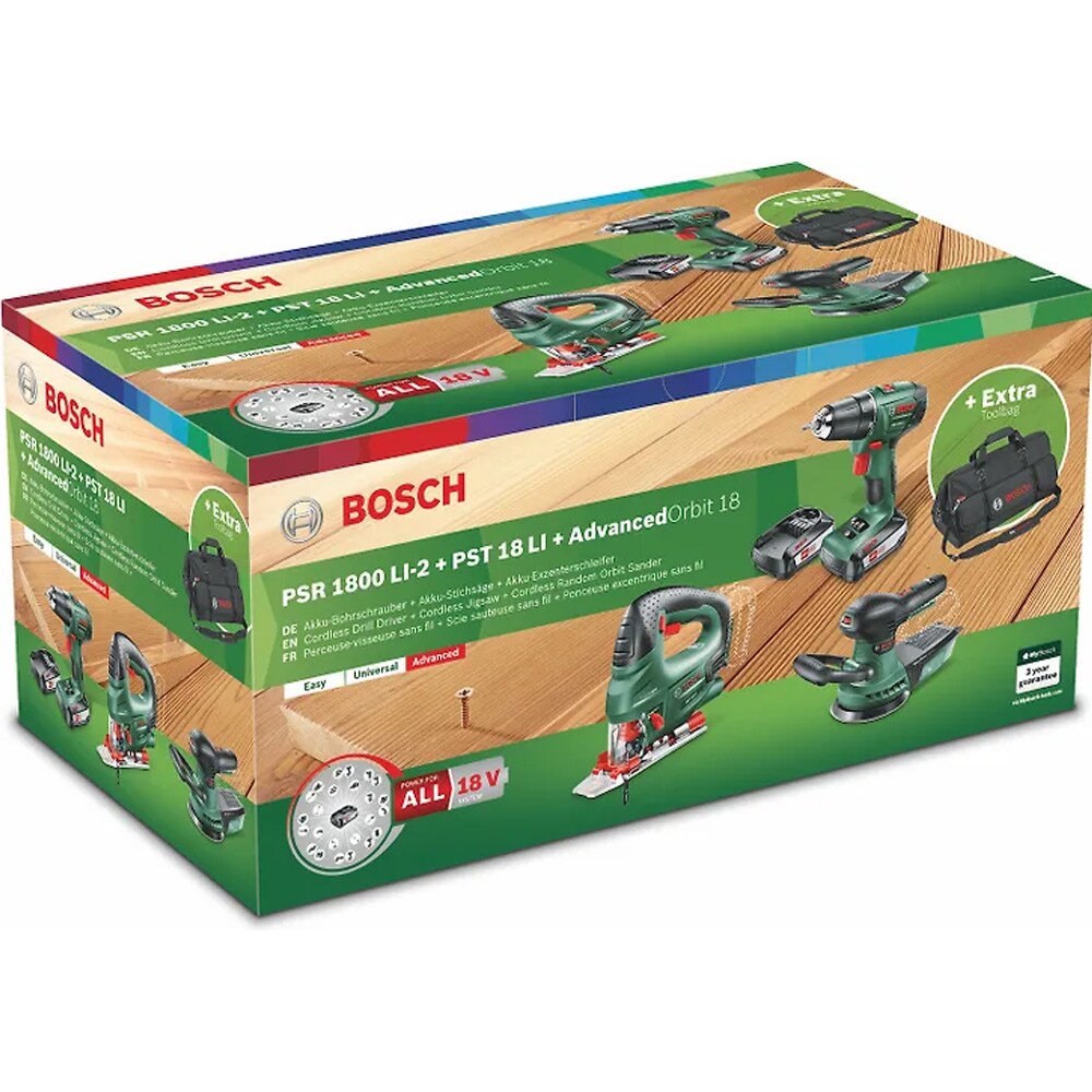 Bosch 06039A310W verktygssats 18 V PSR 1800 Li-2 + PST 18 Li + AdvancedOrbit 18, bild 2