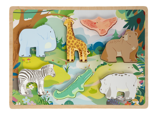 Moxy - 3D Wooden Puzzle, 7 pcs - Jungle, bild 2
