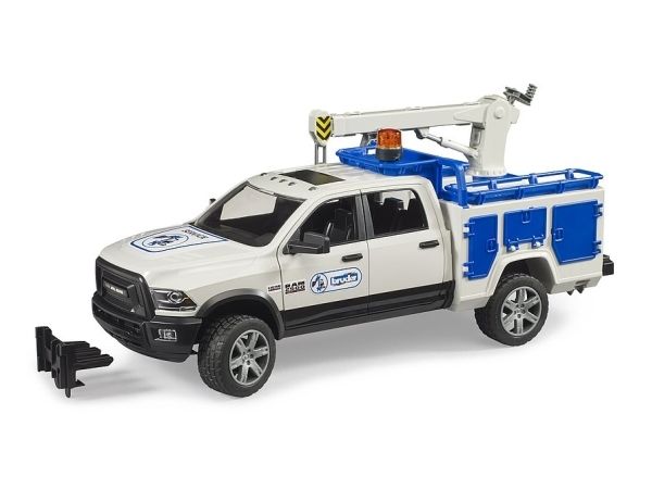 Bruder Dodge Ram 2500 Service truck with rotating beacon light toy