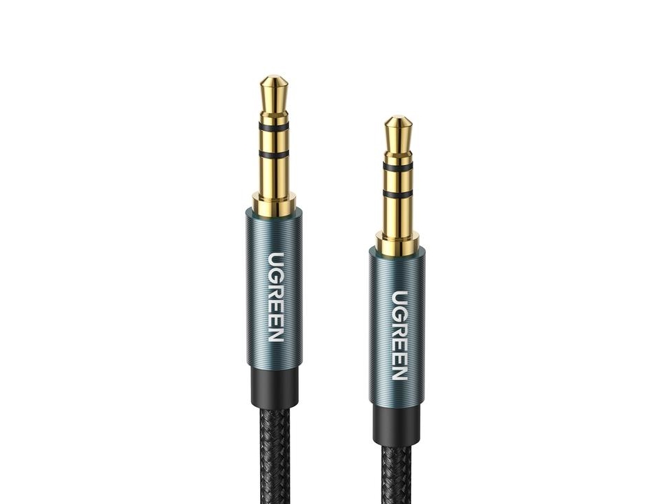 Ugreen AUX audio minijack 3,5 mm hane till hane kabel, 1m - Blå
