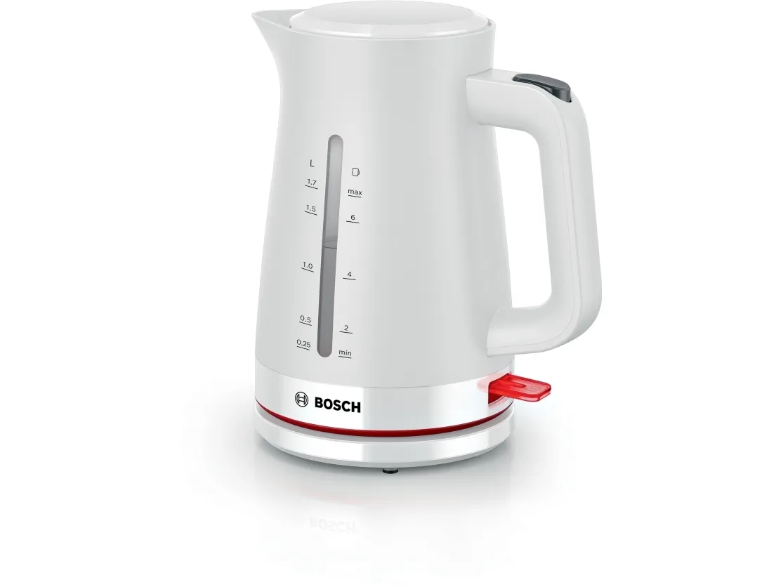 Bosch TWK3M121, 1,7 l, 2400 W, Vit, Plast, Vattennivå indikator, Överhettningsskydd