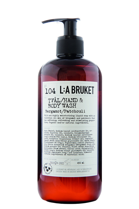 L:a Bruket Hand & Body Wash 104 Bergamot/Patchouli 450 ml, bild 2