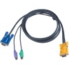 Aten, KVM-kablage, SPHD15 ha till 2xPS/2 ha & HD15 ha, 2m