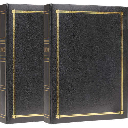 Focus - Eterna Super 200 Fotoalbum 10x15 – Svart 2-pack med gulddetaljer