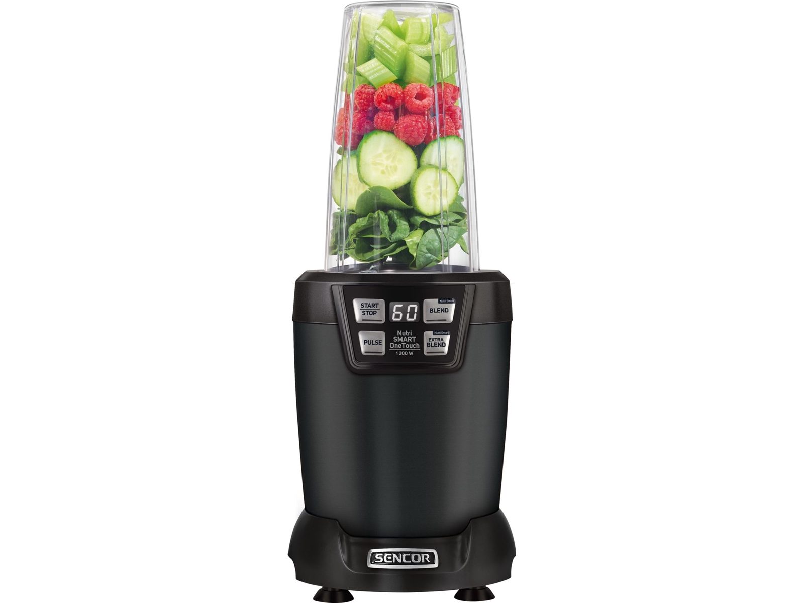 Sencor SNB 6600BK, Bänkmixer, 1 l, Pulsfunktion, Iskrossning, 1,2 m, 1200 W