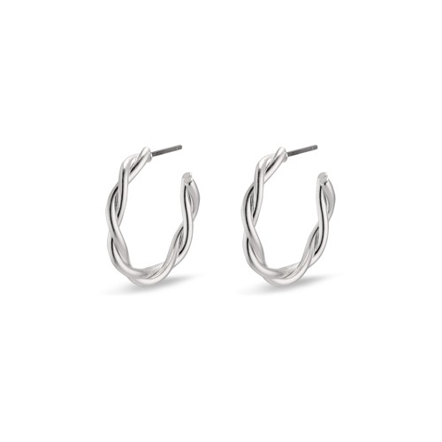 PILGRIM - NAJA Twisted Hoop Earrings - Silver-Plated - 22 mm