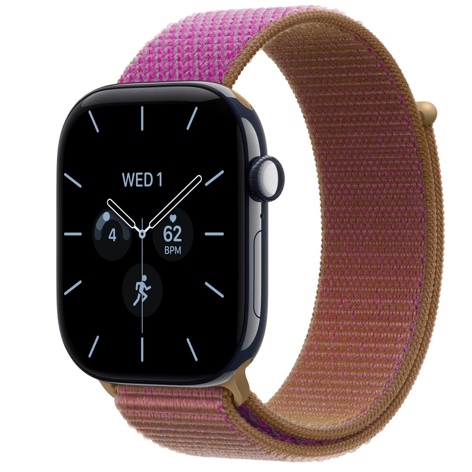 Apple Watch Series 12 (GPS + Cellular) • Keramikboett nattblå, 46 mm • Sportloop magenta