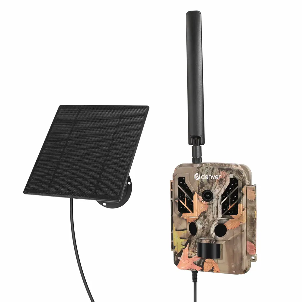 DENVER WSL-8050 - Wildlife camera with 8MP CMOS 4G to connect to Trail cam go application and 5W solar panel