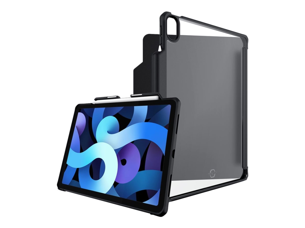 ITSKINS HYBRID // SOLID FOLIO - Vikbart fodral för surfplatta - konstläder - svart - för Apple 10.9-inch iPad Air (4:e generation)