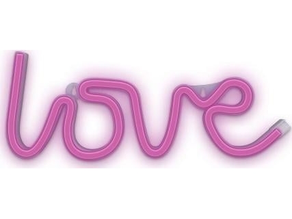 Vägglampa Forever Neon LED LOVE rosa bat + USB FLNEO5