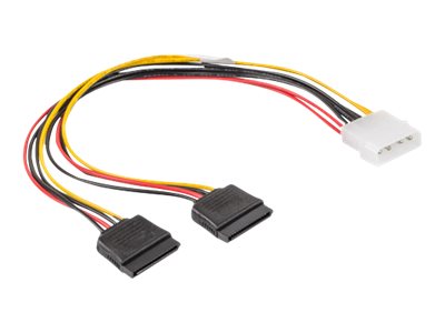 Lanberg Molex (Hane) 4 PIN till 2X SATA (Hona) 15 PIN Kabel 30cm