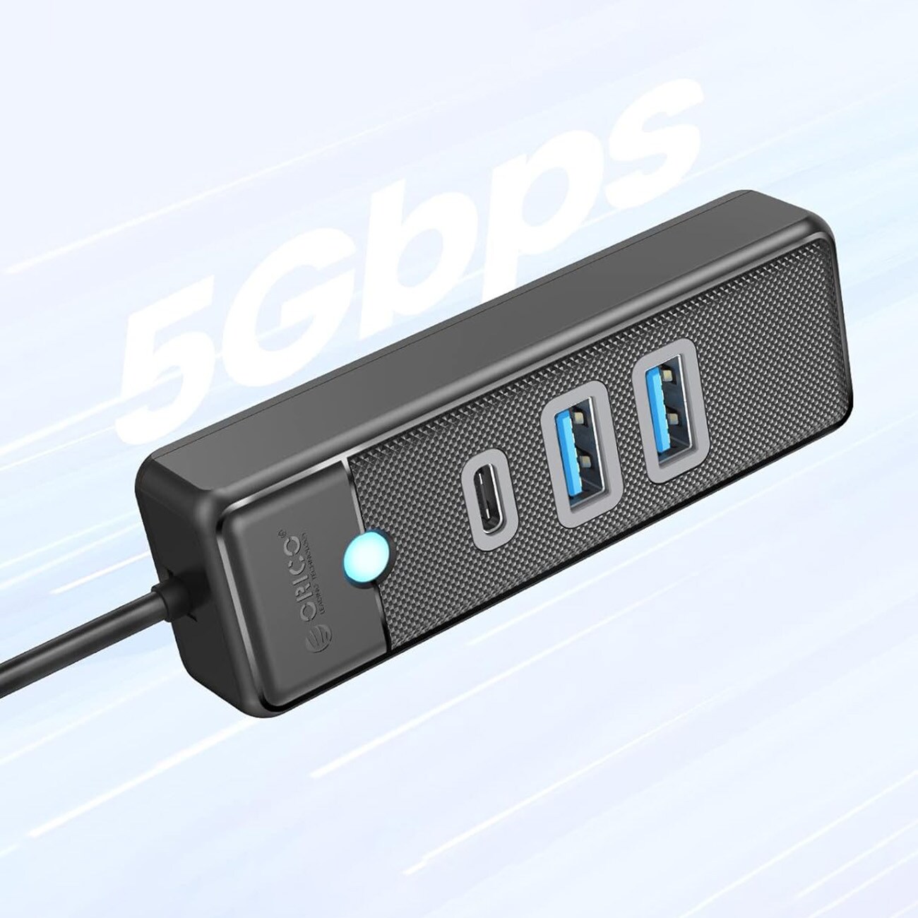 Orico PWC2U-U3 USB-hubb med 3 portar: 2x USB-A 3.0, 1x USB-C 3.0, 0,15 m – svart, bild 3