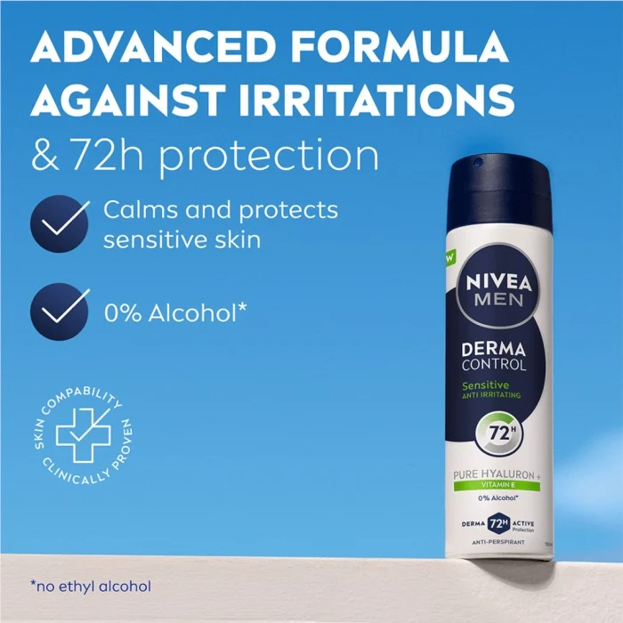 NIVEA Antiperspirant Deo Spray Derma Control Sensitive 150 ml
