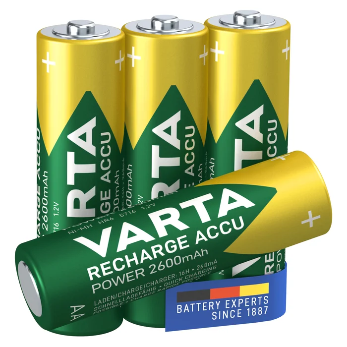 VARTA Recharge Accu Power uppladdningsbart AA batteri 2600mAh, 4 st