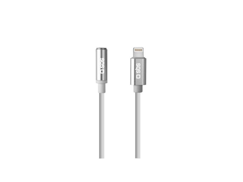 SBS TEADAPTJACKMFIW ljudadapter Lightning till 3,5 mm MFI 0,15 m, vit