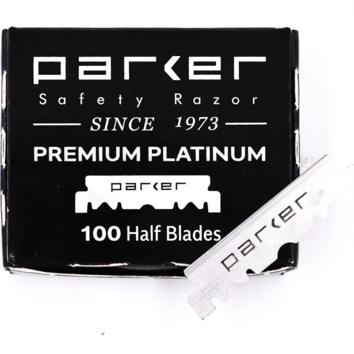 Parker Shaving Premium Platinum Half Blades for Barber Razors - 100 Ct. (1 x 100)