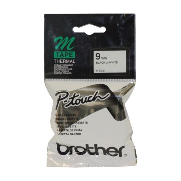 Brother MK221 Etikett-Tejp, svart På vitt m