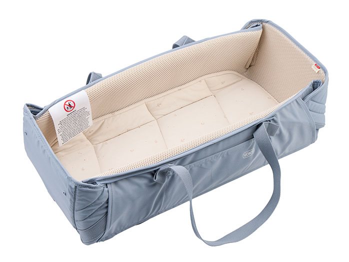Voksi Carry Me mjuklift/babynest, misty blue leaf