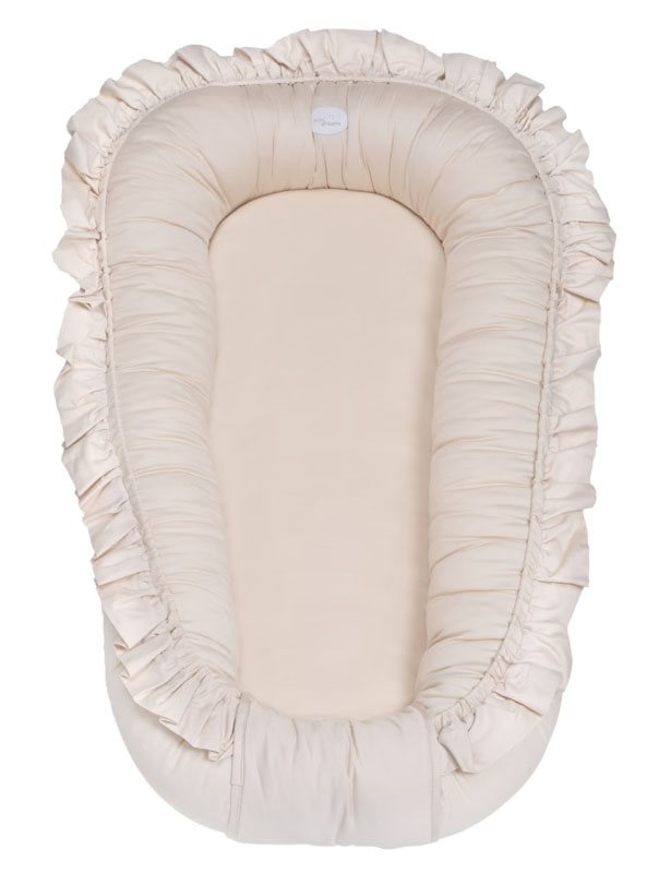 Mini Dreams babynest Cozy, beige med volang
