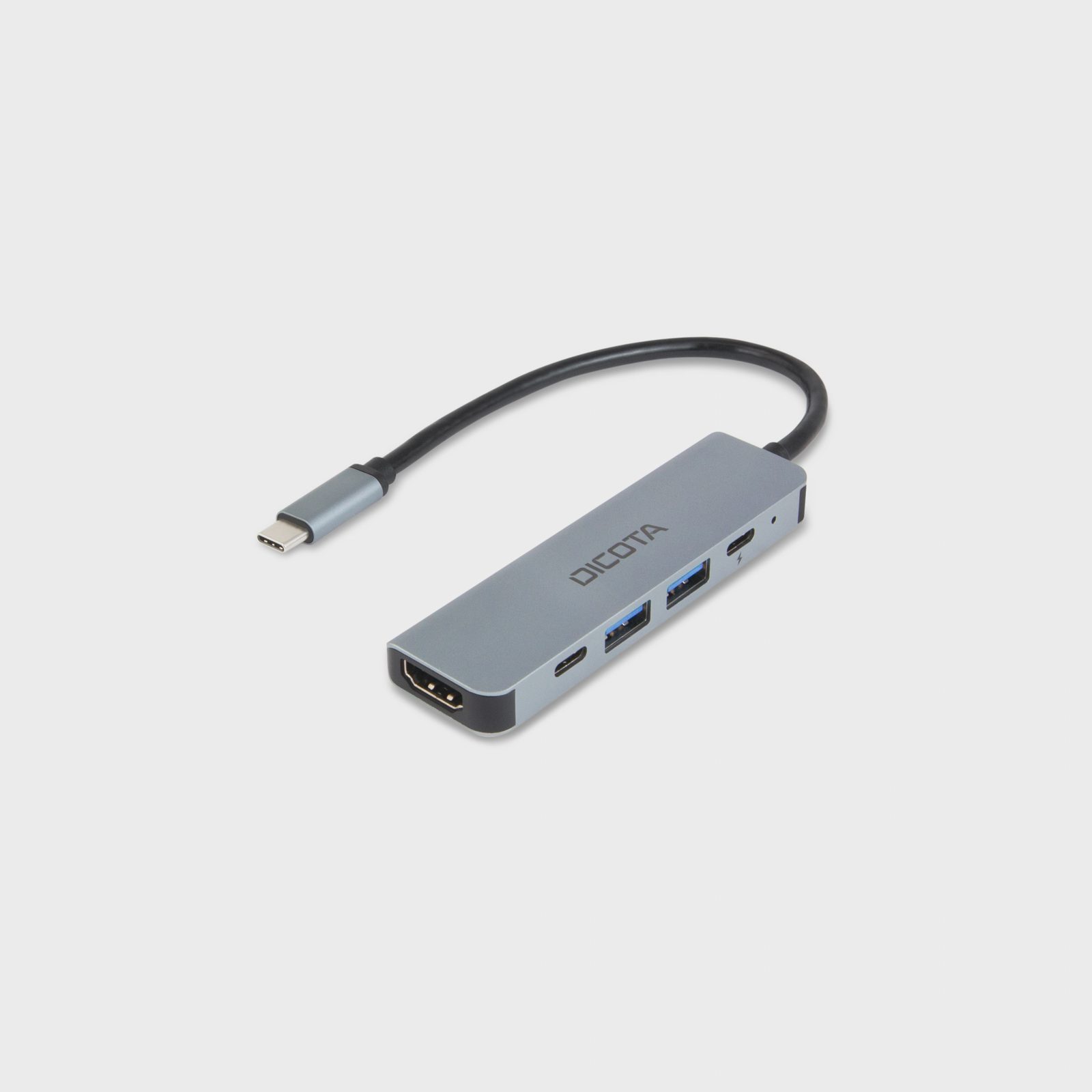 Dicota USB-C 5-i-1 videohubb 4K med PD 100 W