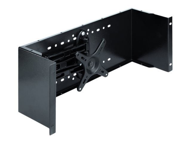 Delock - Bildskärmsarm - rackmontering - svart - 4U - 19