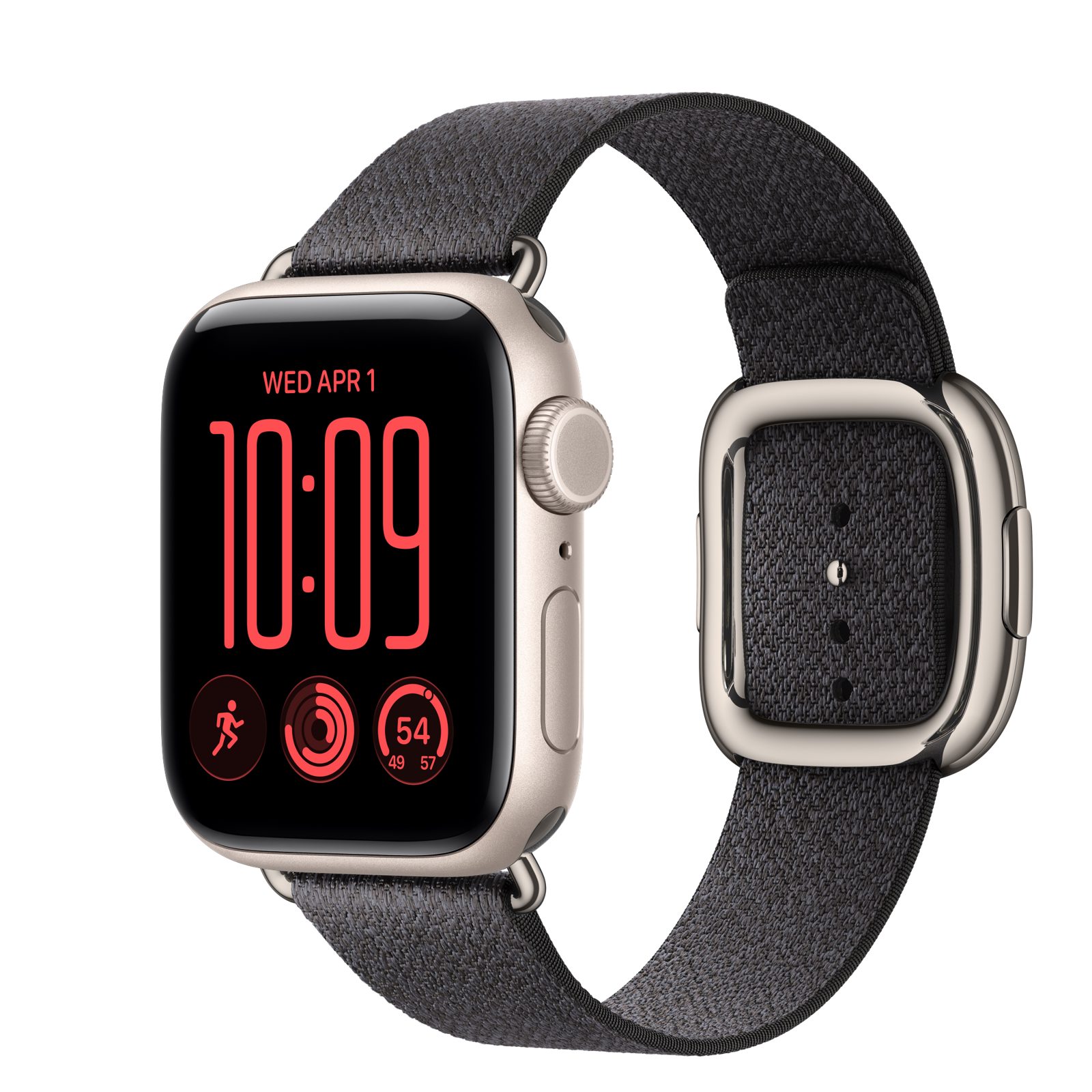 Apple Watch SE 3 (GPS + Cellular) • Aluminiumboett stjärnglans, 40 mm • Modernt spänne marinblå