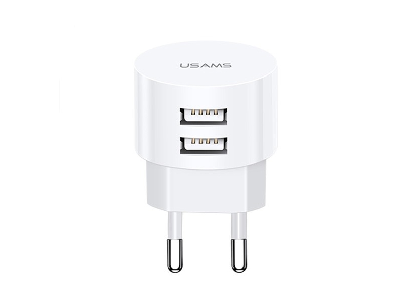 Laddare T20 2xUSB 2,1A rund