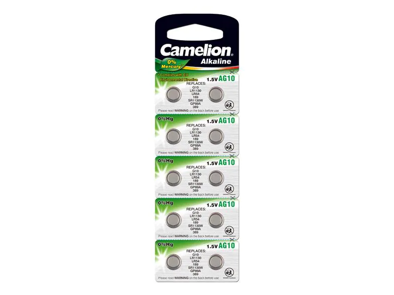 Camelion Knappcell Batterier AG10 / SR54 / LR54 - 10 pack