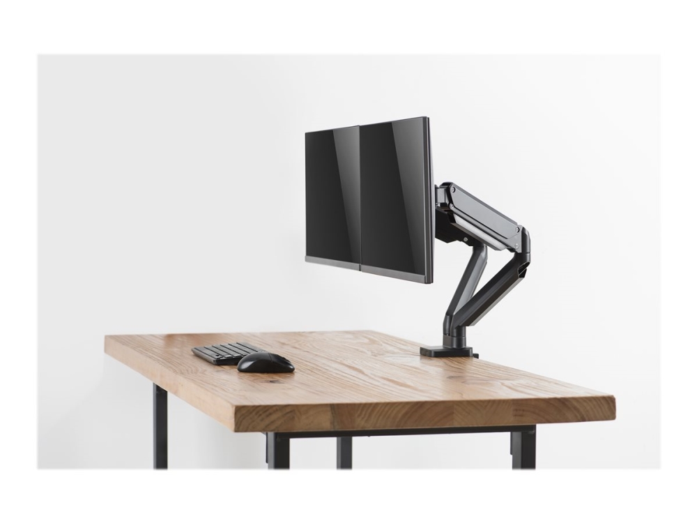 DELTACO ARM-0351 Gasdriven monitorarm för två skärmar