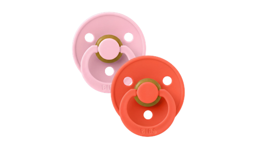 BIBS Pacifier Colour Latex Baby Pink/Tango Size 2 2pcs, bild 5