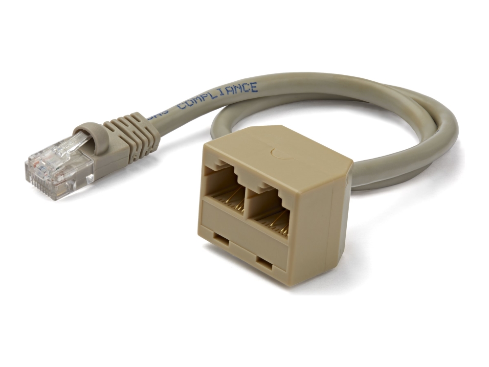 StarTech.com 2-till-1 RJ45 splitterkabeladapter - F/M - Nätverksdelare - RJ-45 (hane) till RJ-45 (hona)