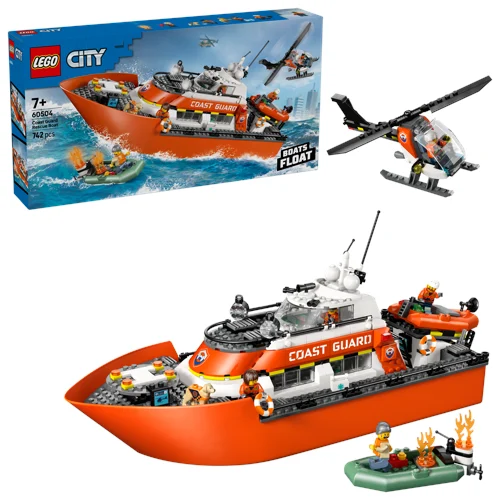 LEGO City kustbevakningens helikopter och räddningsbåt 60504