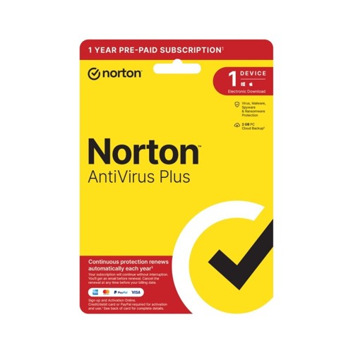 NORTON Antivirus PLUS 2GB 1 User 1 Device 12 Months