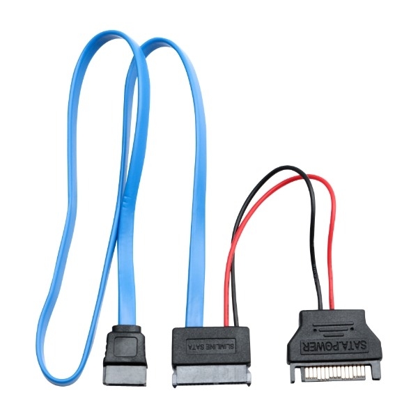Eletra Mini Sata 7+15PIN F- Sata 7P F+Sata 15 M 50+15CM kabel Platt, blå