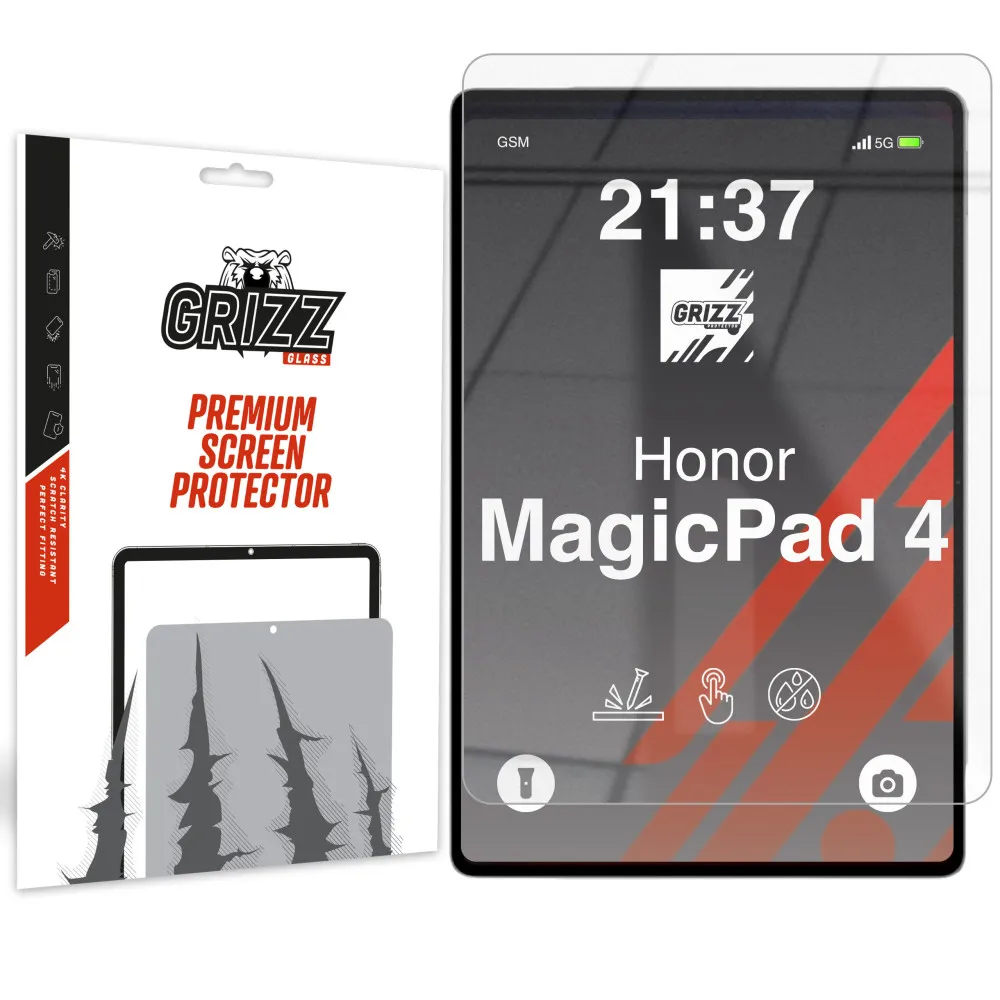 GrizzGlass HybridGlass hybridglas skydd till Honor MagicPad 4