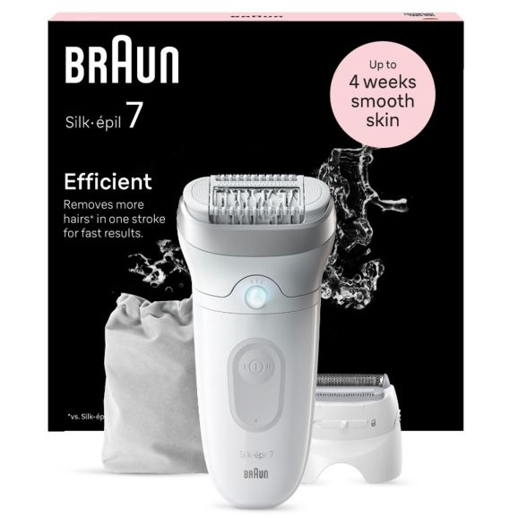 Braun Silk-épil 7 Epilator For Easy Hair Removal Lasting Smooth Skin 7-041 White/Silver, bild 2