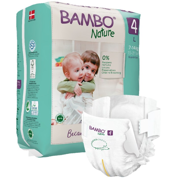 Bambo Nature storlek 4 (7-14 kg) 24 st