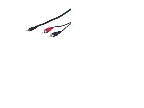 Goobay 51652, 3,5 mm, manlig kontakt, 2 x RCA, manlig kontakt, 10 m, svart