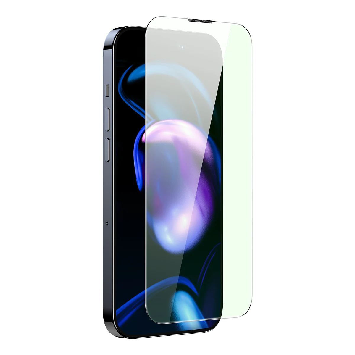 Baseus Härdat glas för iPhone 14 Pro med blåljusfilter och 0,3 mm högtalarskydd + monteringsram, bild 3