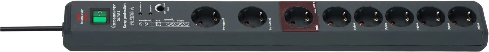 Brennenstuhl Grenuttag Master/Slave 8 kontakter Svart 3 m, bild 5