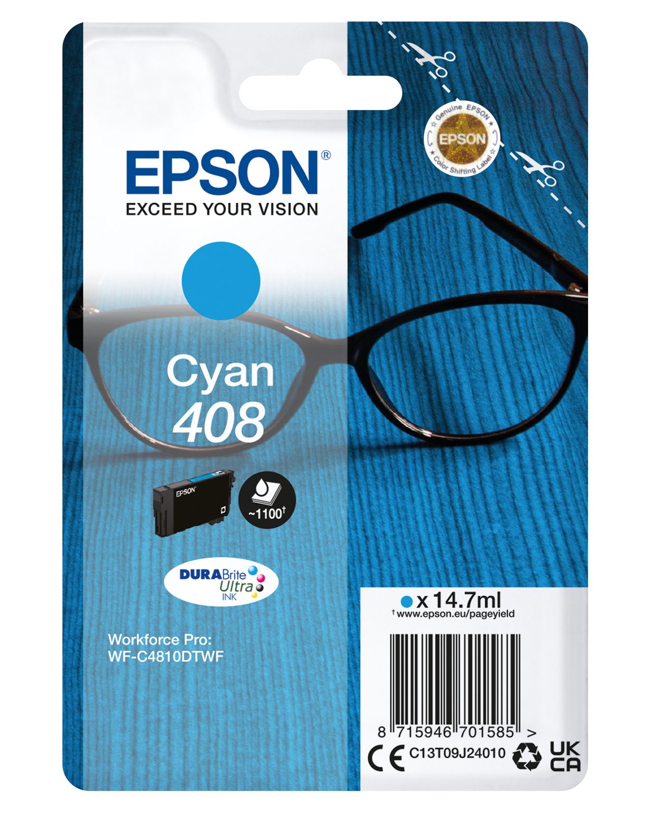 Epson 408 Cyan, 1100 sidor, bild 3