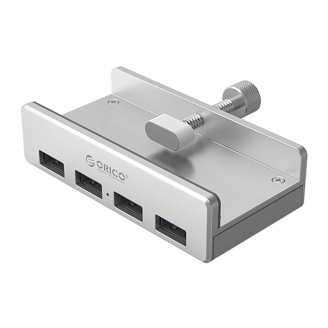 Orico MH4PU Hub klämmonterad 4x USB-A 3.0 - Silver