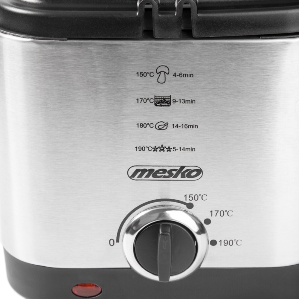 Mesko Home MS 4910, Fritös, 1,5 l, Single, Svart, Satinstål, Rotations-, Fristående, bild 4