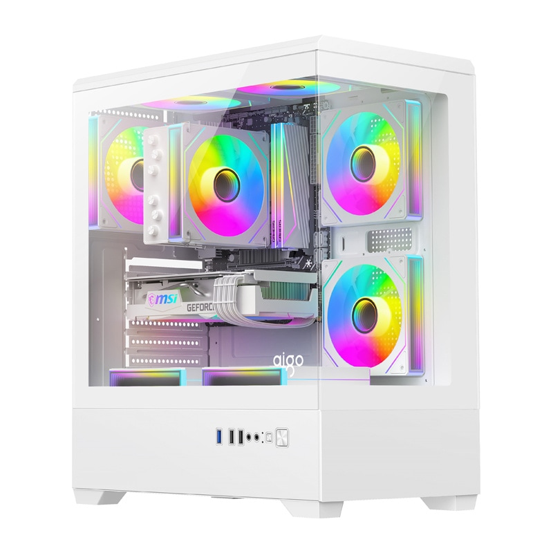 Darkflash C365 Computer Case + 5 Fans - Chassi - Vit