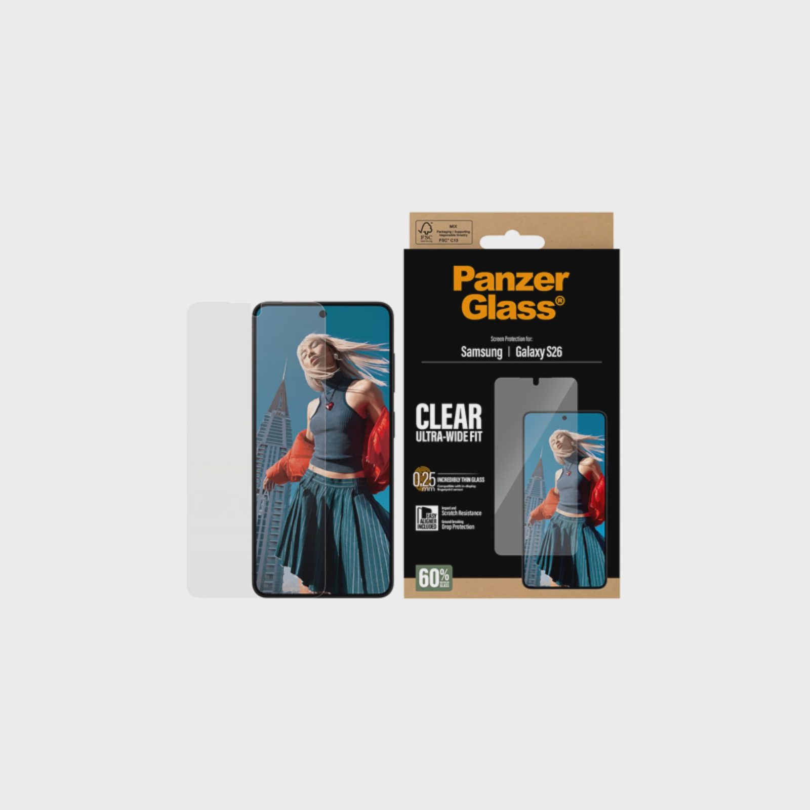 PanzerGlass Samsung Galaxy S26 skärmskydd Ultra-Wide Fit