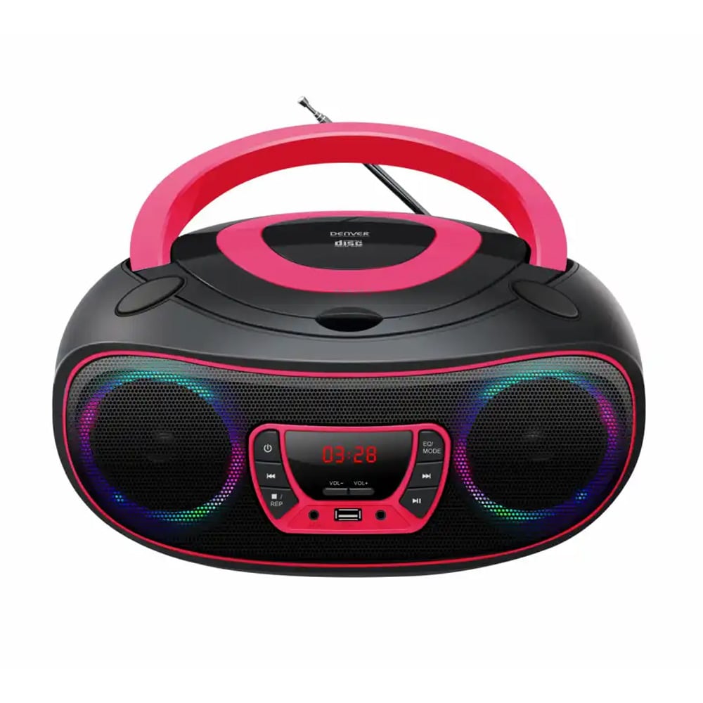 DENVER TCL-212BT - Pink - Boombox - CD - FM - USB - Bluetooth