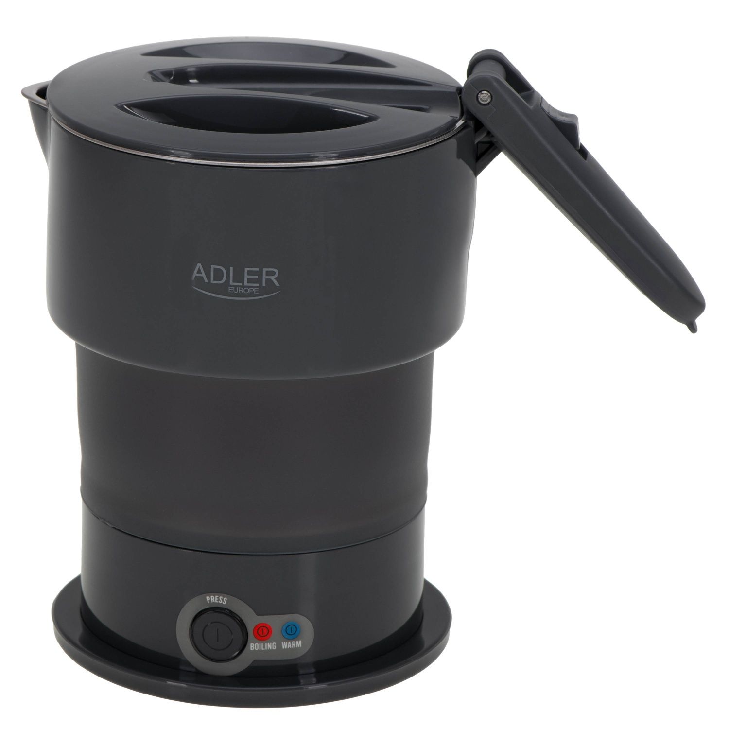 Adler AD 1377G, 0,6 l, 600 W, Grå, Plast, Silikon, Rostfritt stål, Sladdlös, Hålla sig varm funktion