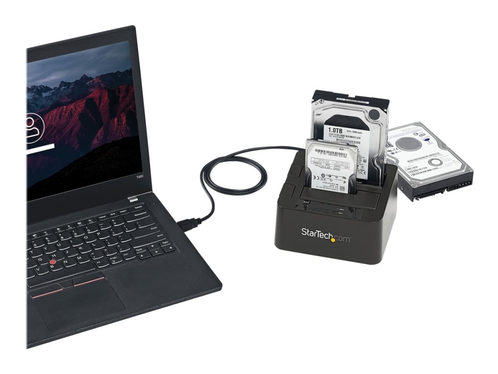 StarTech.com Dual-Bay USB 3.1 to SATA Hard Drive Docking Station, USB 3.1 (10 Gbps) Hard Drive Dock, External 2.53.5 SATA IIIIII, SSDHDD Docking Station, Hot-Swap Hard Drive Bay - Top-Loading - Kontrollerkort - 2.5, 3.5 - USB 3.1 (Gen 2) - svart
