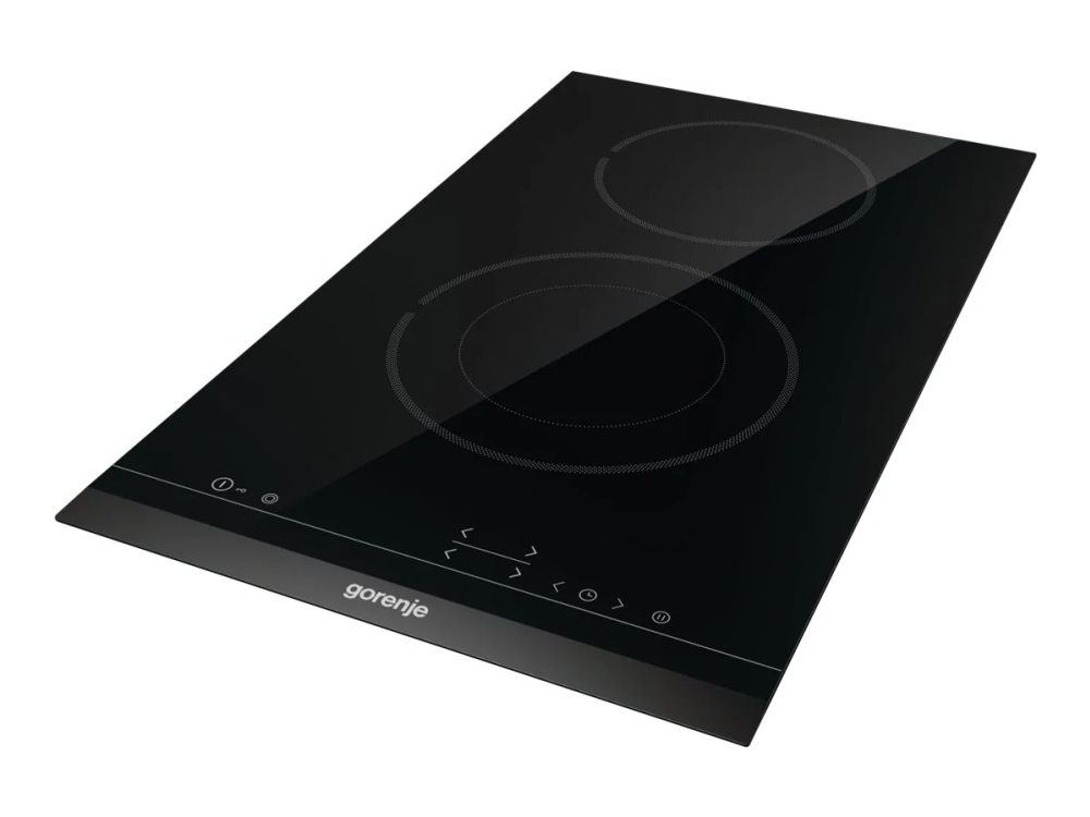 Gorenje Essential ECT322BCSC - Keramisk häll - 2 kokplattor - Fördjupning - bredd: 28.3 cm - djup: 49 cm - med fasetterad framkant - svart