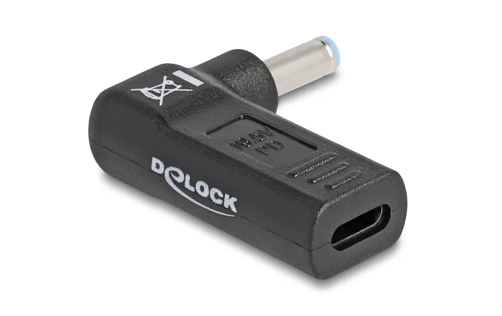 Delock Adapter för laddningskabel laptop USB-C hona till HP 4.5 x 3 mm hane
